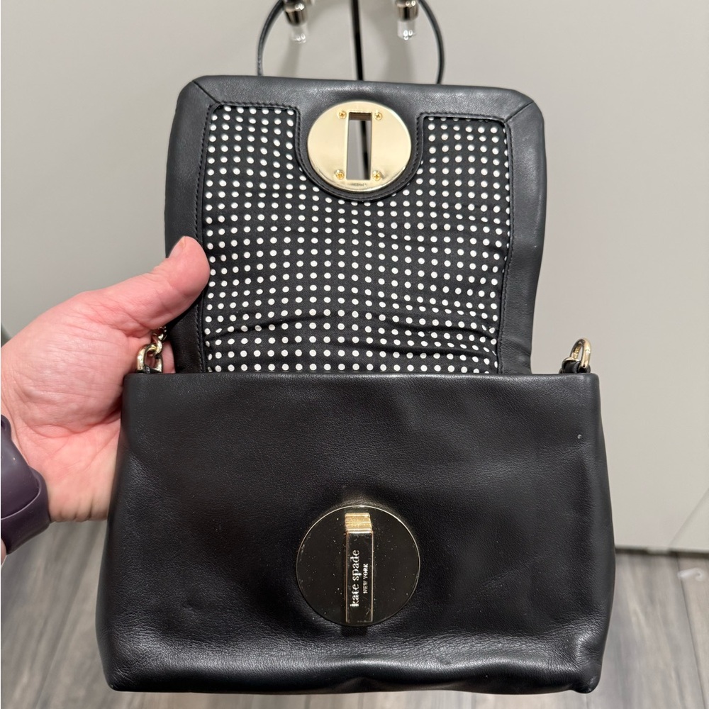 Kate Spade Black Quilted Crossbody with Gold Accents - Picture 3 of 6